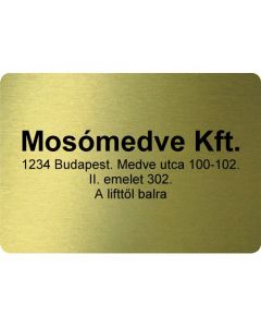 Cégtábla 180 x 130 mm - Ha már kötelező, rendelje meg egyszerűen!